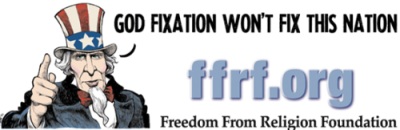 Atheist billboards at Republican and Democratic Presidential Conventions - by 

Arizona Republic political & editorial  cartoonist Steve Bension - God fixation won't fix this 

nation - Freedom From Religion Foundation 