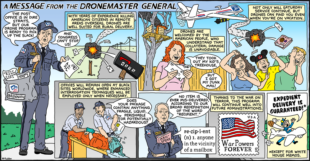President Obama's favorite murder weapons are drones - a message from the dronemaster general